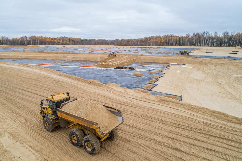 Truck moving Sand and Gravel